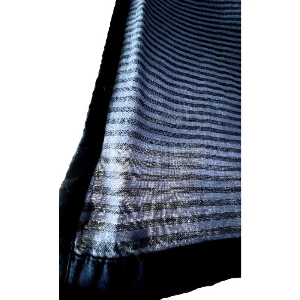 NAUTICA Shower Curtain 100% Cotton Patchwork Navy Blue Denim White 70